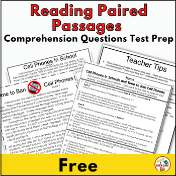 Preview of Reading Paired Passages Comprehension Questions Test Prep