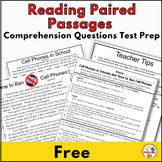 Reading Paired Passages Comprehension Questions Test Prep