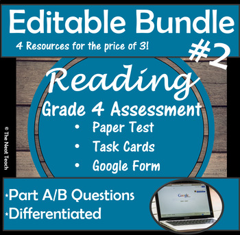 Preview of Reading Tests Task Cards Part A/B BUNDLE 2