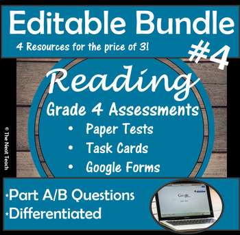 Preview of Reading Tests and Task Cards- BUNDLE 4