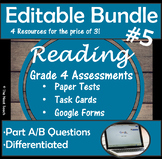 Reading Part A Part B Tests and Task Cards- BUNDLE 5