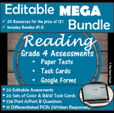 Reading Part A B Tests Task Cards- MEGA BUNDLE (Includes 5