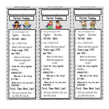 Preview of Reading Partner Bookmarks- Daily 5