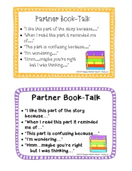 Preview of Reading Partners Book-Talk Cards