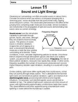 Preview of Reading Passage 11: Sound & Light Energy PDF