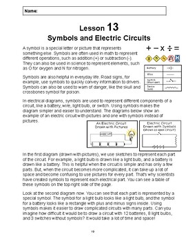 Preview of Reading Passage 13: Symbols and Electric Circuits PDF