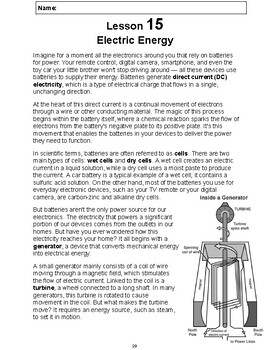 Preview of Reading Passage 15: Electric Energy PDF