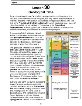 Preview of Reading Passage 38: Geological Time (Word)