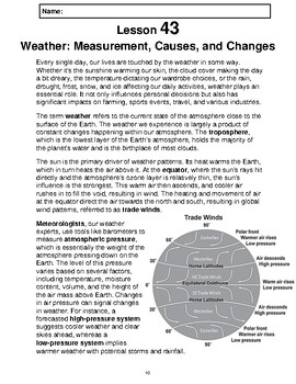 Preview of Reading Passage 43: Weather Measurement Causes and Changes (Word)