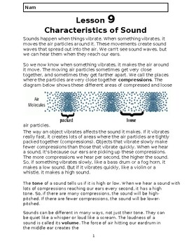 Preview of Reading Passage 9: Characteristics of Sound (Word)