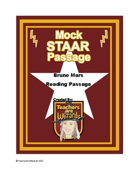 Preview of Reading Passage: Bruno Mars FREEBIE