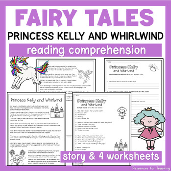 Preview of Reading Passage & Comprehension Worksheets - Fairy Tales for Year 2 & 3 - Set 4