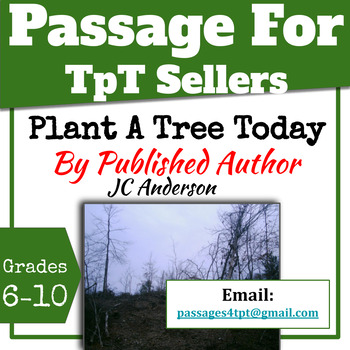Preview of Reading Passage For TpT Sellers Plant A Tree Today 1/2 OFF Today only