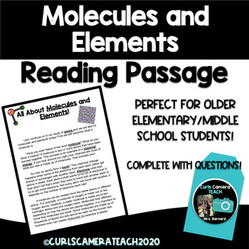 Preview of Reading Passage and Questions- Molecules and Elements
