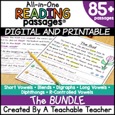 Phonics Reading Comprehension Passages And Questions BUNDLE Distance Learning