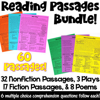 Preview of Reading Passages Bundle with Comprehension Questions
