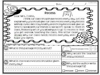 Reading Passages & Comprehension Questions (Advanced ...