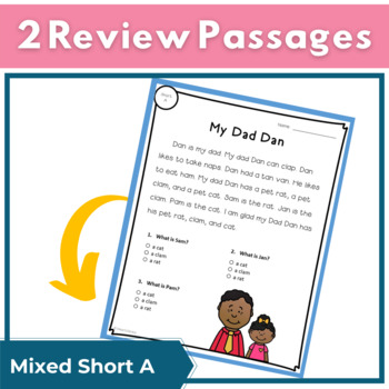 reading passages for fluency and comprehension short a by