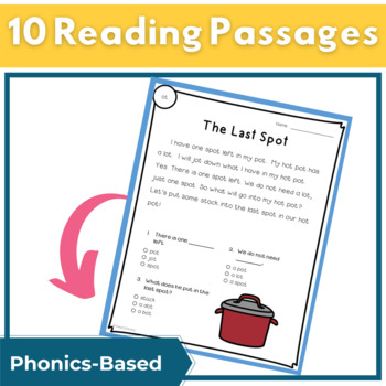 Reading Passages for Fluency and Comprehension Short O by ...