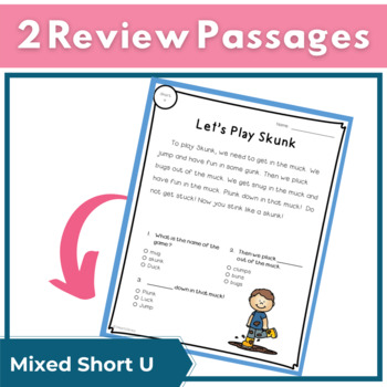Reading Passages For Fluency And Prehension Short U By
