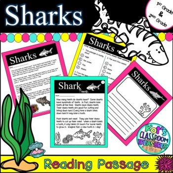 Comprehension Reading Passages: Sharks by KOT'S CLASSROOM TREASURES