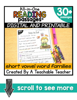 Short Vowel Reading Passages ~ All-in-One by A Teachable Teacher