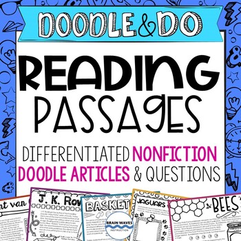 Preview of Reading Passages and Comprehension Questions, Doodle Articles, Reading Skills