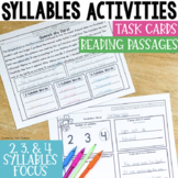Reading Passages and Task Cards: 2, 3 and 4 Syllables Focus