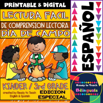Preview of Reading Passages in Spanish - Camping Day - Dia de Campo