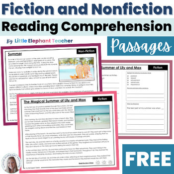 Preview of Fiction and Nonfiction Reading Passages with Comprehension Questions 2nd Grade