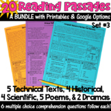 Reading Passages with Comprehension Questions: Set 3 BUNDL