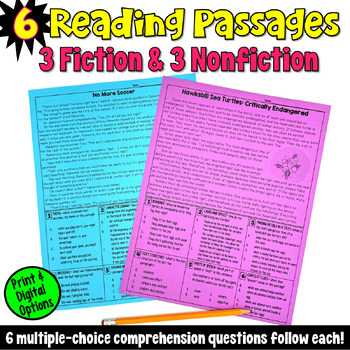 Preview of Reading Passages with Comprehension Questions: Test Prep for 3rd, 4th, 5th Grade
