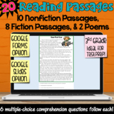 Reading Passages with Comprehension Questions Google Forms