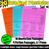 Reading Passages with Comprehension Questions in Print and Digital Easel: Set 1