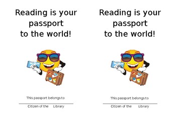 Preview of Reading Passport Booklet