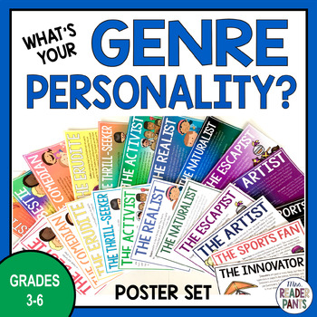 Preview of Elementary Genre Personality Posters - What's Your Genre Personality Companion