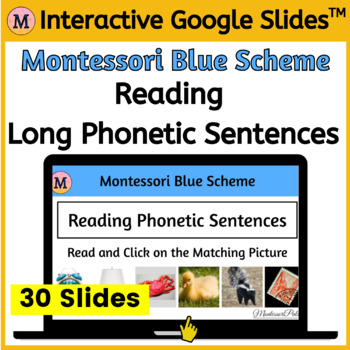 Preview of Reading Phonetic Sentences - Google Slides™ Digital Activity - Blue Scheme