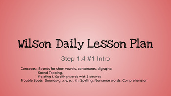 Preview of Reading/Phonics Instruction- WRS 1.4 Slides- Lesson plans