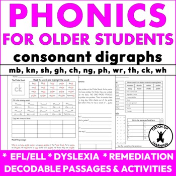 Preview of Reading Phonics Passages Older Students Intervention Consonant Digraphs