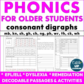 Preview of Phonics Activities for Older Students Intervention Consonant Digraphs