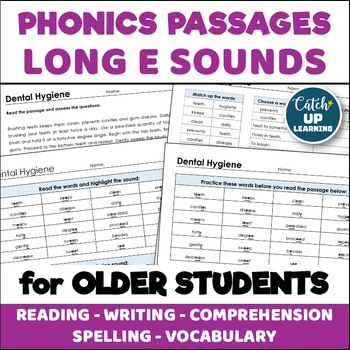 Preview of EE, E, EA, IE, E-E, I, Y Vowel Teams-Long Vowel Decoding Phonics Older Students