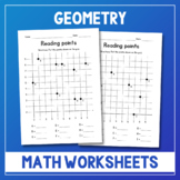 Reading Points on a Coordinate Grid - Geometry Worksheets 