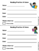 Reading Practice At Home Tracking Form | Book Checkout Form | TPT