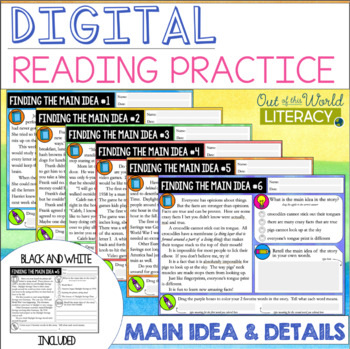 Preview of Reading Practice - MAIN IDEA AND DETAILS - Digital & Print