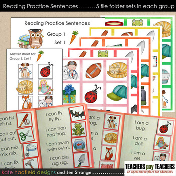 Preview of Reading Practice Sentences BUNDLE - Groups 1, 2, and 3