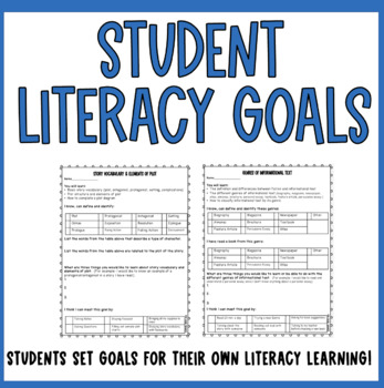 Preview of Reading Pre-Assessment and Goal Setting Packet