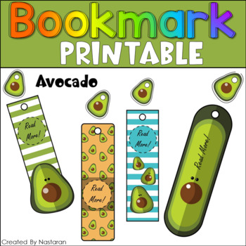 reading printable bookmarks avocados by nastaran tpt