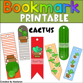 Preview of Reading Printable Bookmarks Cactus