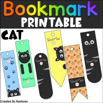 Preview of Reading Printable Bookmarks Halloween Black Cat