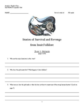 Preview of Reading Questions for "Tales of Survival and Revenge from Inuit Folklore"